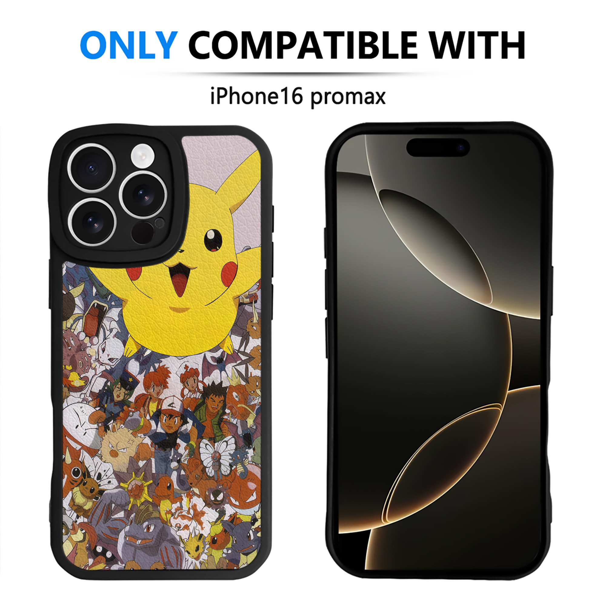 （画像用） ポケットモンスター Pokémon 【iPhone 16シリーズ対応】シリコンスマホケース（レザー調） 材質：シリコン